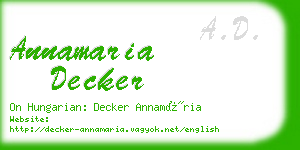 annamaria decker business card